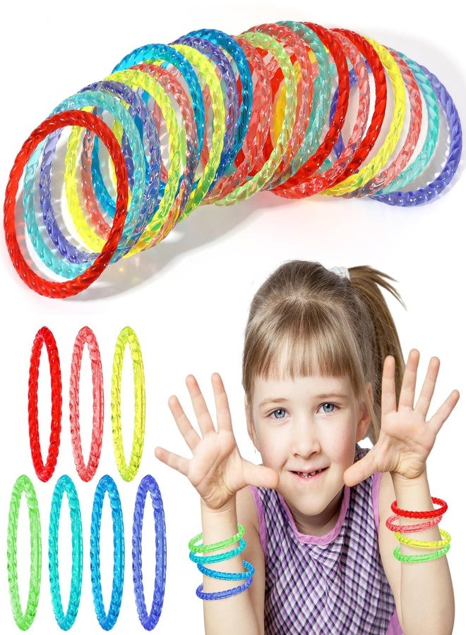 Marsui 100 Pack Crystal Plastic Bangle Bracelets for Toddler Kids Ages 2-8 Baby Bangles Wristbands Assorted Bright Neon Colors Bracelets Fun Party Favors Gifts for Carnival Boys Girls - Image 1